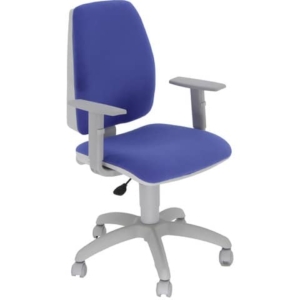 Sedia operativa girevole Unisit Jupiter JUBRG Eco smart - base grigia - riv. blu ignifugo - con braccioli - JPQG/BRNG/IB