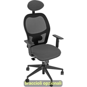 Sedia operativa girevole Unisit Hubble HUHUPG con poggiatesta schienale in rete riv. ecopelle grigio HUHUPG/KG