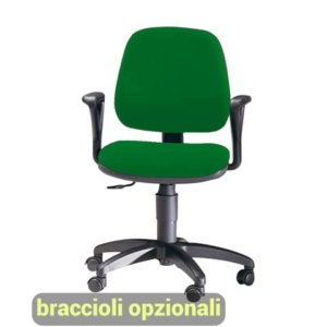 Sedia operativa girevole Unisit Leda LDB Eco smart - schienale basso - rivestimento Eco verde - LDB/EV