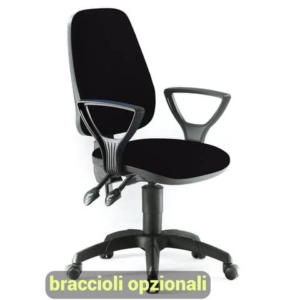 Sedia operativa girevole Unisit Leda LDAY Eco smart - schienale alto - rivestimento ignifugo nero - LDAY/IN
