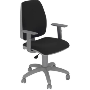 Sedia operativa girevole Unisit Jupiter JUBRG Eco smart - base grigia riv. nero ignifugo - con braccioli - JPQG/BRNG/IN