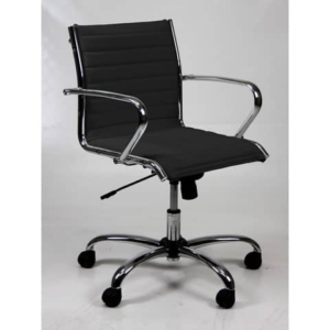 Poltrona direzionale girevole Unisit Pollux New PND schienale basso - rivest. ignifugo nero - con braccioli - PND/IN