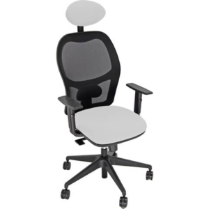 Sedia operativa girevole Unisit Hubble HUHUPG con poggiatesta - rivestimento pelle bianco con braccioli HUHUPG/BR/PQ