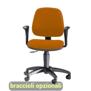 Sedia operativa girevole Unisit Leda LDB Eco smart - schienale basso - rivestimento Eco arancione - LDB/EA