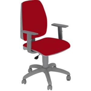 Sedia operativa girevole Unisit Jupiter JUBRG Eco smart - base grigia - rivest. Eco rosso - con braccioli - JPQG/BRNG/ER