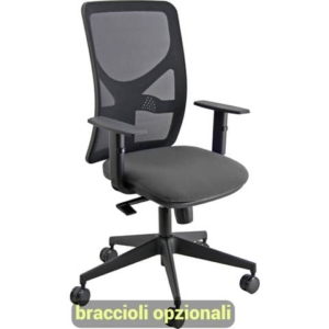 Sedia operativa girevole Unisit Pentagon Y10 PENA schienale in rete nero rivest. Eco grigio scuro - PENA/ET