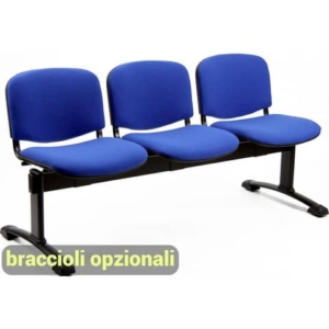 Panca 3 posti attesa Unisit Dado D53P - rivestimento Eco blu D53P/EB