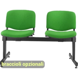 Panca 2 posti attesa Unisit Dado D52P - rivestimento Eco verde D52P/EV