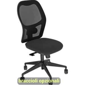 Sedia operativa girevole Unisit Hubble HUHU schienale in rete nero - rivestimento Eco nero -HUHU/EN