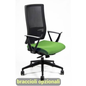 Sedia operativa girevole Unisit Nereide NDA schienale in rete - rivestimento Eco verde - NDA/EV