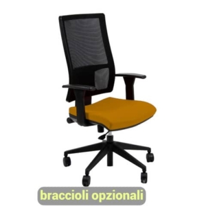 Sedia operativa girevole Unisit Nereide NDA schienale in rete - rivestimento Eco arancione - NDA/EA