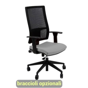 Sedia operativa girevole Unisit Nereide NDA schienale in rete - rivestimento Eco grigio scuro - NDA/ET