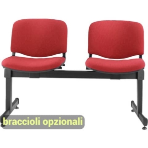 Panca 2 posti attesa Unisit Dado D52P - rivestimento Eco rosso D52P/ER