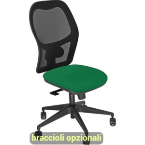 Sedia operativa girevole Unisit Hubble HUHU schienale in rete nero - rivestimento Eco verde -HUHU/EV
