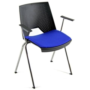 Sedia visitatore a 4 gambe Unisit Strike SKBR schienale a rete nero - PPL nero con braccioli - SKBR/NE