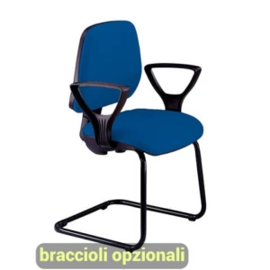 Sedia operativa visitatore Unisit Leda LDS Eco smart su slitta - rivestimento Eco - blu - LDS/EB