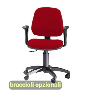 Sedia operativa girevole Unisit Leda LDB Eco smart - schienale basso - rivestimento ignifugo rosso - LDB/IR