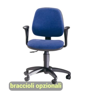 Sedia operativa girevole Unisit Leda LDB Eco smart - schienale basso - rivestimento ignifugo blu - LDB/IB