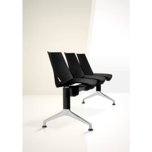 Panca 2 posti attesa Unisit Strike SK2PT con tavolino - schienale fisso - PPL nero - SK2PT/NE