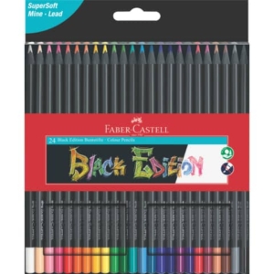 Matite colorate Faber-Castell Black Edition - colori assortiti - astuccio in cartone - conf. 24 pezzi - 116424