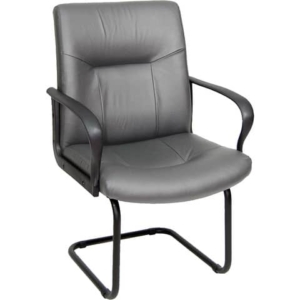 Sedia visitatore direzionale Unisit Eridanus ERV Eco Smart su slitta - rivestimento ecopelle grigio - ERV/KG