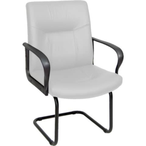 Sedia visitatore direzionale Unisit Eridanus ERV Eco Smart su slitta - rivestimento ecopelle bianco - ERV/KQ