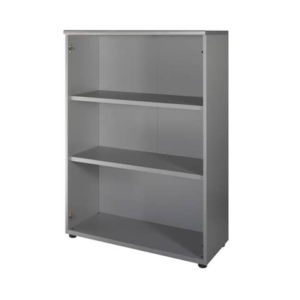 Mobile medio a giorno Frensy Spirit 2 ripiani doppia larghezza 90x45x130 cm top rovere - struttura grigia - USPRM139