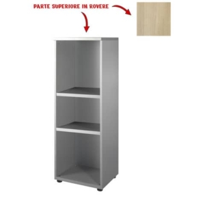 Mobile medio a giorno Frensy Spirit 2 ripiani 45x45x130 cm rovere - struttura grigio - USPRM134