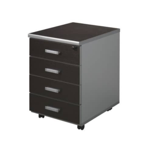 Cassettiera 4 cassetti Frensy Spirit con ruote 44x52x63 cm wengé USPWC4C