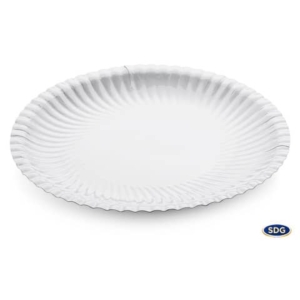 Piatto piano Ø 23 cm in cartoncino riciclato patinato Scatolificio del Garda Bianco - Conf. 50 pezzi - 203-00