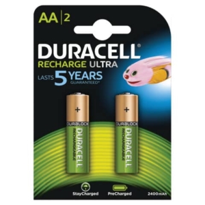 Batterie ricaricabili Duracell precaricate Stilo AA 2400 mAh - conf. 2 pz - DU74