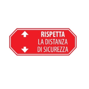 Adesivo di segnaletica a terra ''Rispetta la distanza di sicurezza - 1 m'' 80x40 cm rosso/bianco/blu - 30018