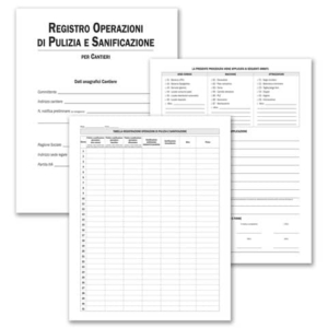 Registro operazioni di pulizia e sanificazione per cantieri Data Ufficio 28 pg - 31x24,5 cm - DU3219C0100