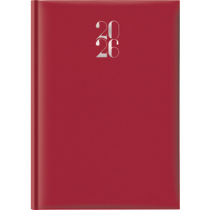 Agenda 2026 Giornaliera A4 S/D separati Gommato rosso 26-065100403C