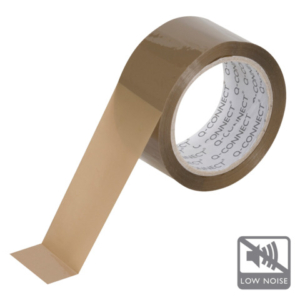 Nastro adesivo da imballo Q-Connect 50 mm x 66 m Avana - svolgimento silenzioso - conf. 6 pezzi - KF04381
