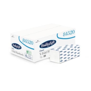 Asciugamani interfogliati piagatura a V Bulkysoft Classic 24x21,5 cm bianco Cf. 15 fascette da 200 fogli - 84520.E20