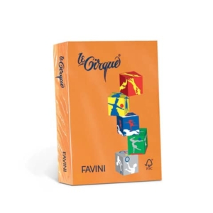 Carta colorata Favini Le Cirque A3 160 g/m² colori forti Arancio Tropico 205 - risma da 250 fogli - A74E223