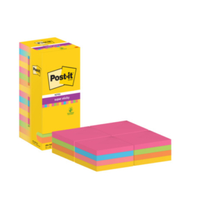 Foglietti riposizionabili Post-it® Super Sticky Color Notes 76x76 mm Tower Pack 16 blocchetti da 90 ff