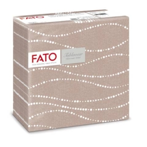 Tovaglioli piegati 1 velo Fato Tablewear 40x40 cm pura cellulosa decoro Perle nocciola - conf. 50 pezzi - 88446700