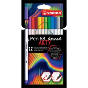Pennarello Stabilo Arty Line Pen 68 brush punta a pennello in conf. 12 colori assortiti - 568/12-21-20
