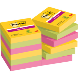 Foglietti riposizionabili Post-it® Super Sticky Carnival 47,6x47,6 mm conf. 12 blocc. da 90 ff - 622-12SS-CAR