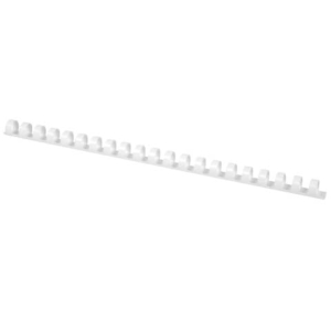 Dorsi a spirale in PVC per rilegatura Q-Connect A4 - 21 anelli 14 mm - fino a 105 ff bianco - conf. 100 pz - KF24052