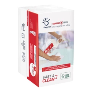 Panno in carta Papernet Fast and Clean bianco - 2 veli - 21,6x33,25 cm conf. 100 fogli - 419295