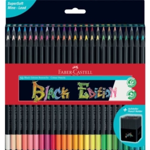 Matite colorate Faber-Castell Black Edition - colori assortiti - astuccio in cartone - conf. 50 pezzi - 116450