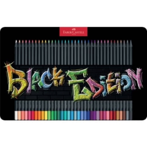 Matite colorate Faber-Castell Black Edition - colori assortiti - astuccio in metallo - conf. 36 pezzi  - 116437