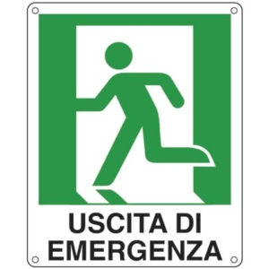 Cartello sicurezza 25x31 cm. Cartelli Segnalatori ''Uscita di emergenza sinistra'' - E20105X