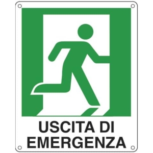Cartello sicurezza 25x31 cm. Cartelli Segnalatori ''Uscita di emergenza destra'' E20106X