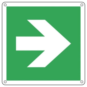 Cartello d'emergenza 25x25 cm Cartelli Segnalatori ''Freccia a destra/sinistra'' E15104X