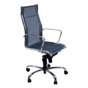 Poltrona direzionale girevole Unisit Pollux PLP - schienale e seduta in rete nero - braccioli inclusi - PLP/N