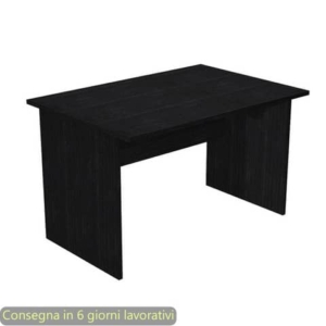 Scrivania piano nero venato frassino 120x80xH.72 cm gamba a pannello in melaminico in tinta Presto 004PAN/8